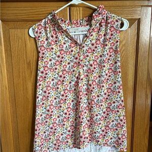 LOFT White Sleeveless Asymmetrical Blouse